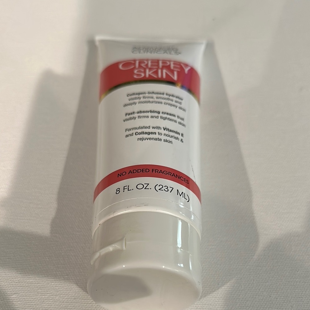 Advanced Clinicals  Crepey Skin Collagen-Infused Hydrator. No added Fragrances.